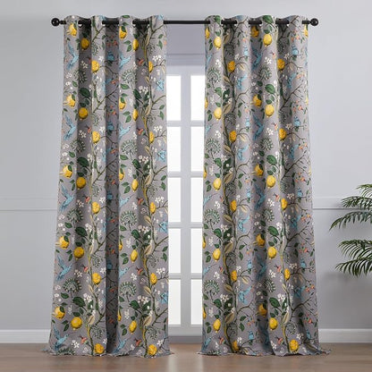 Topfinel Gray Patterned Curtains 96 Inch Long - Image 2