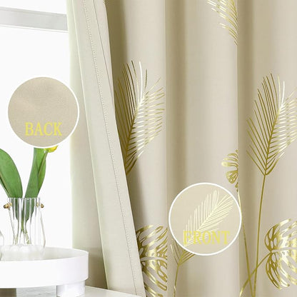 Beige Curtains 102 Inches Long, Room Darkening Curtains - Image 3