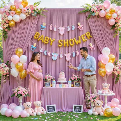 8 Panels Dusty Pink Backdrop Curtains - Image 9