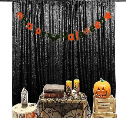 Black Sequin Backdrop for Birthday Party 10FTx10FT | 1 Panel, Glitter Sequin - Image 2