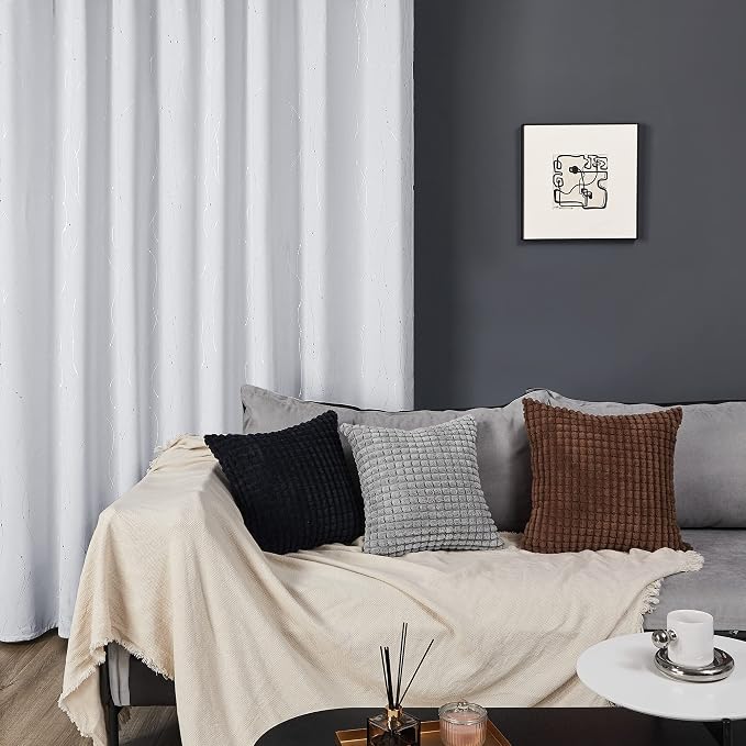 Deconovo Living Room Curtains 63 Inches Long, Thermal Insulated, Room Darkening - Image 4