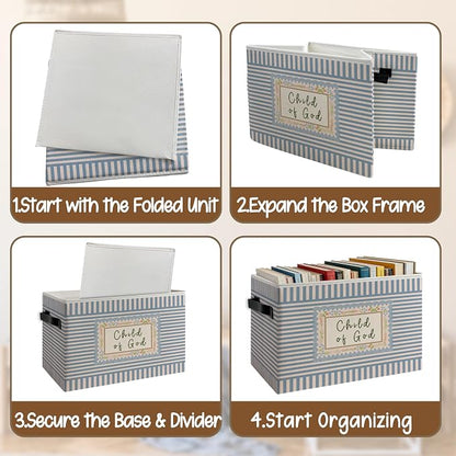Green Christian Foldable Storage Bins Box - Image 4