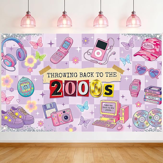 Early 2000s Y2K Theme Backdrop by NIUBEHOHO
