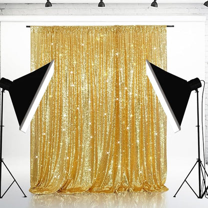 Eternal Beauty Gold 3mm Sequin Backdrop 10x10 Ft - Image 3