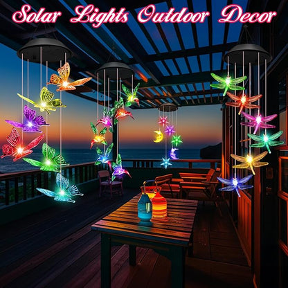 Winzwon Gifts for Mom Grandma Wife Solar Lights Outdoor Wind Chimes | WindChime - Image 4