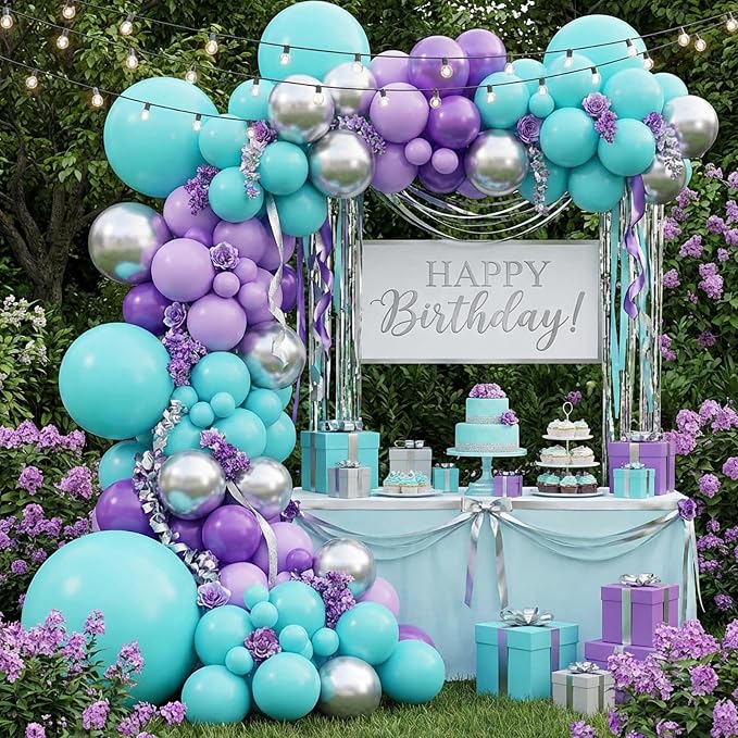 APLANET 150pcs Teal Blue Balloons Different Sizes 18 12 10 5 Inch Latex - Image 6