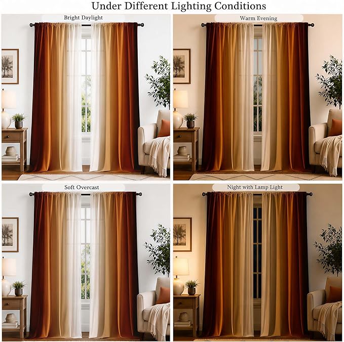 Burnt Orange Curtains 84 Inch Length - Image 4