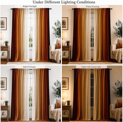 Burnt Orange Curtains 84 Inch Length - Image 4