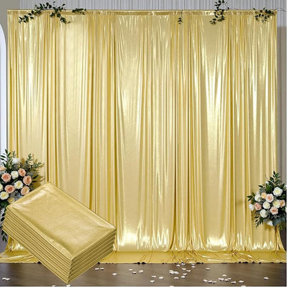 Outpain 30x10ft Gold Sequin Backdrop Curtains, Wrinkle Free Glitter Backdrop by Outpain