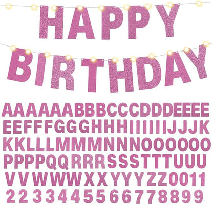 TaoBary 112 Pcs DIY Letter Kit Glitter Customizable Banner Letters Include 107 by TaoBary
