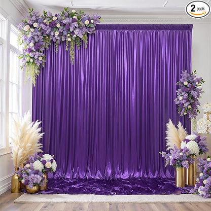 gogoparti 10x10FT Purple Sequin Backdrop Curtain by Gogoparti
