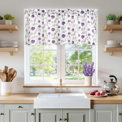 Beauoop Floral Sheer Valance Curtains - Image 2