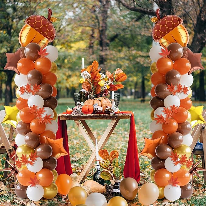 2 Set Adjustable Fall Balloon Column Stand Kit Thanksgiving Balloon Arch - Image 7