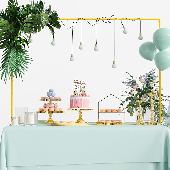 Over The Table Rod Stand with Clamps Gold Table Arch Banner Stand | Adjustable by Xiomot