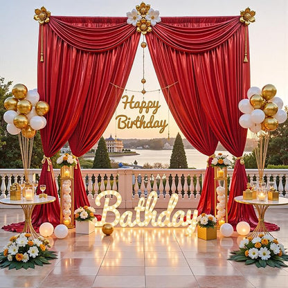 20x10FT Red Sequin Backdrop Curtain - Image 3
