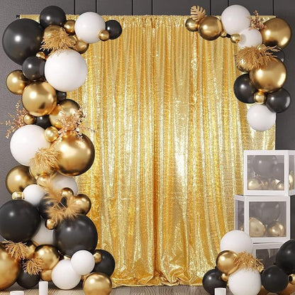 Gold Sequin Backdrop 8FTx8FT NO See-Through Photobooth Backdrop Curtains - Image 6