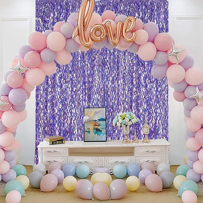 Purple Foil Fringe Curtains Party Decorations - Image 6