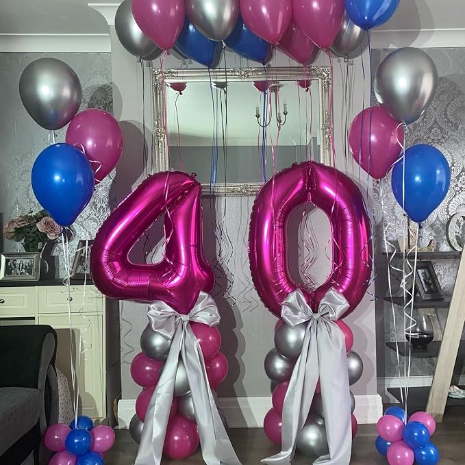 40 Inch Hot Pink 30 Number Balloons Giant Jumbo Huge 30 Foil Mylar Helium - Image 4
