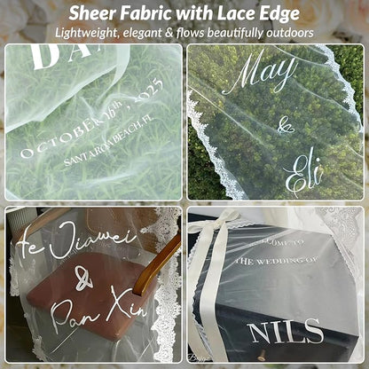 Personalized Sheer Wedding Banner - Image 8