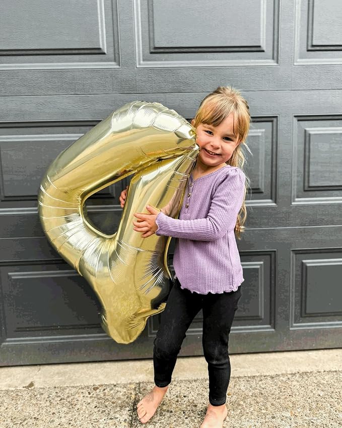 40 Balloon - Champagne Gold Birthday Number Balloons, 40 Inch Decorations | - Image 4