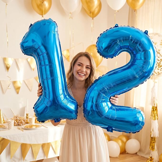 Number 12 Balloon Foil Mylar Balloons - Image 2