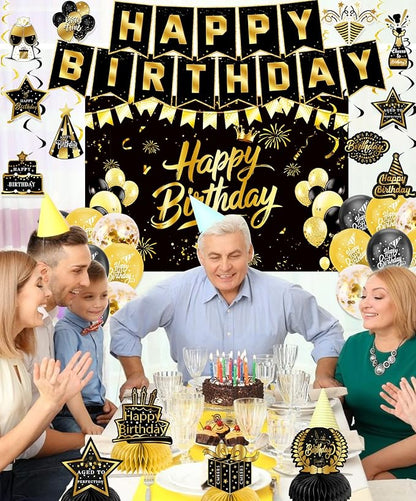 Black Gold Birthday Decorations - Image 3