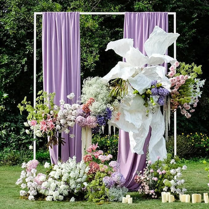 Asee'm 6.6FTx5.2FT White Wedding Arch Backdrop Stand Square Metal | Rectangular - Image 5
