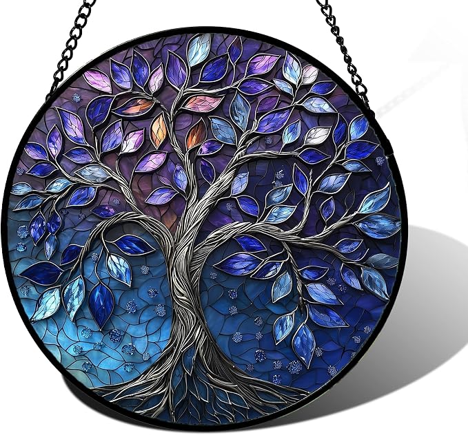 DASTOLL Stained Glass Window Hanging, and Mom 7.8 in by DASTOLL