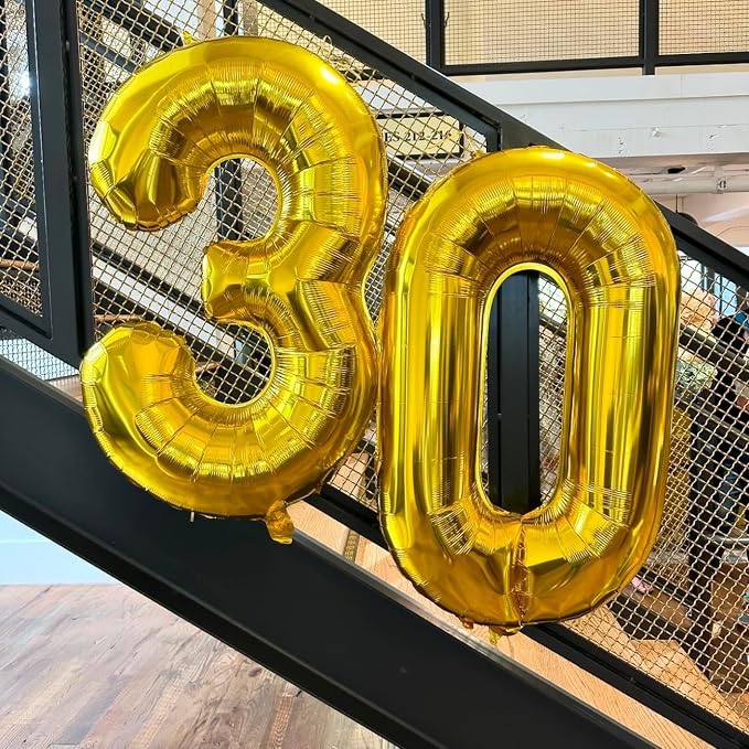 Numbers 27 Balloon 40Inch Gold Balloons - Image 2