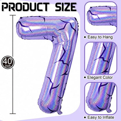 40 Inch Purple Kpop Number 7 Balloon - Image 2