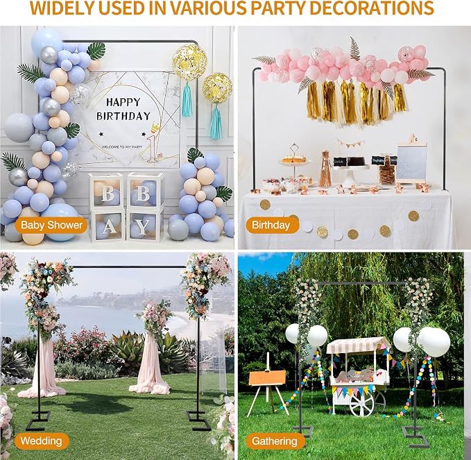 8.2FT Square Wedding Arch, Metal Backdrop Stand Heavy Duty Adjustable | Extra 2 - Image 5