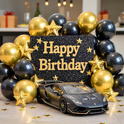 Black and Gold Balloons 100 Pack 12 Inch Metallic Black Gold Extra Thick Latex - Image 5