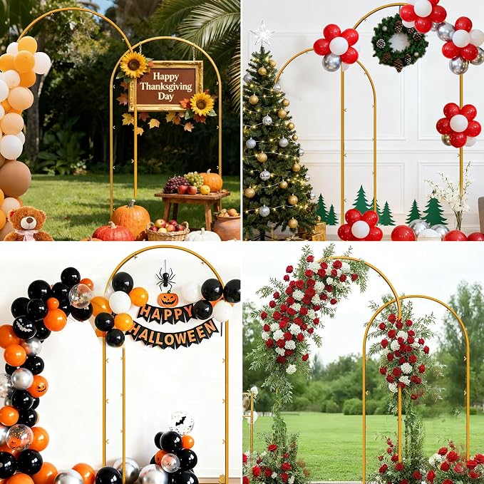 Metal Arch Backdrop Stand, 7.2FT+6FT Wedding Arches Frame, Balloon Arch Backdrop - Image 9