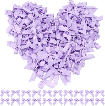Purple Mini Bows 1.57" 100PCS Small Satin Ribbon Bows by Loomeshribbonforcrafts%EF%BC%81