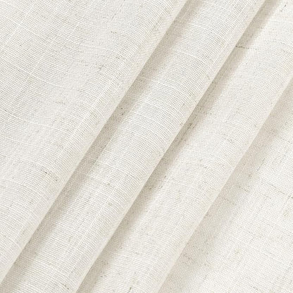 Cream Linen Back Tab Rod Pocket Curtains 50 Inch Length - Image 7