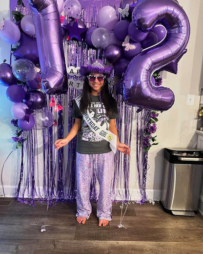 40 Inch Purple Number 3 Balloon Birthday Party Decorations - Image 9