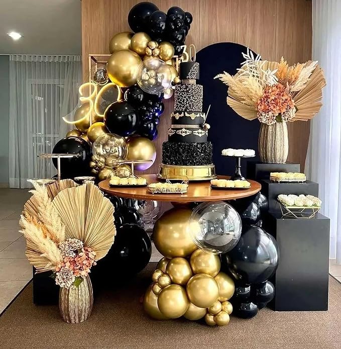 Metallic Gold Balloons 18 Inch 24 Pack Matte Helium Latex Round Balloons - Image 4