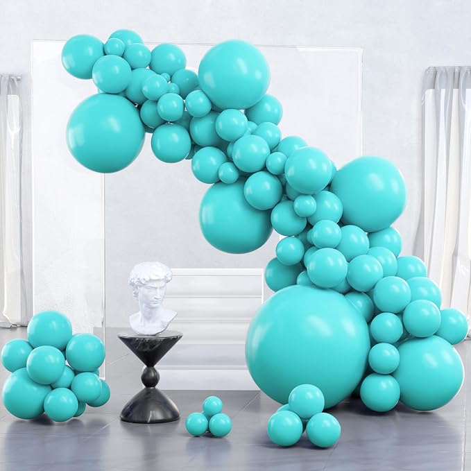 PartyWoo Teal Balloons 100pcs Turquoise Dark Teal Color 5 Inch | 36 18 12 10 5 by PartyWoo