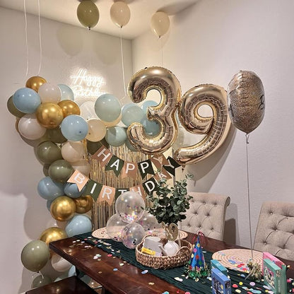 Dusty Green Blue Balloon, 60 Packs 12 Inch Sage Green Balloon - Image 5