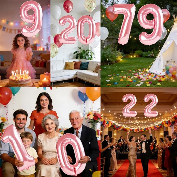 40 Inch Number 79 Balloons for 79th Birthday Party Decorations, 0-100 Jewelry - Image 7