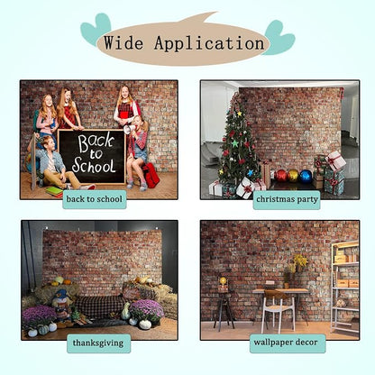 Red Brick Wall Backdrops for Photography Brick Photo Backdrop 10x6.5ft Vinyl - Image 5