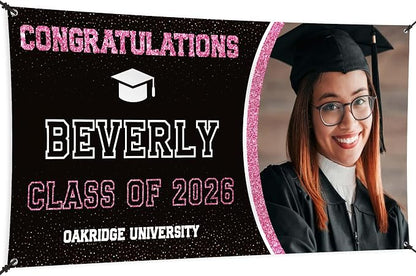 Graduation Banner, Personalized Class of 2026 Backdrop by MySignCenter