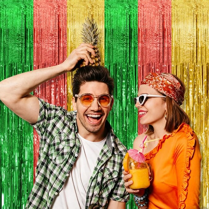5 Pack Hawaii Backdrop Party Decorations Tinsel Curtain Summer Party Streamer - Image 3