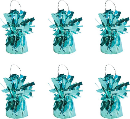 Beistle Metallic Wrapped Balloon Weight – 6 Pack, Light Blue Balloon by Beistle
