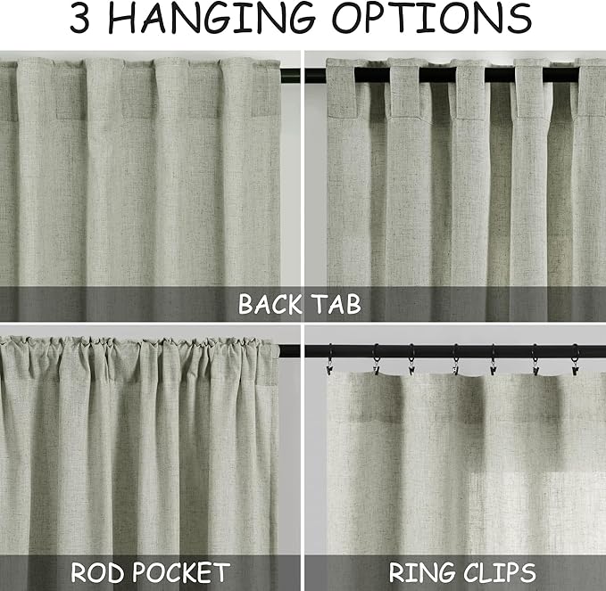 Extra Wide 100 Inch Linen Curtains - Image 3