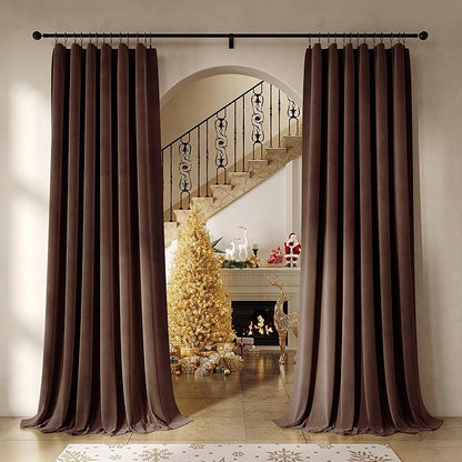 Beauoop Coffee Brown Velvet Curtains by Beauoop