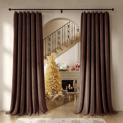 Beauoop Coffee Brown Velvet Curtain by Beauoop