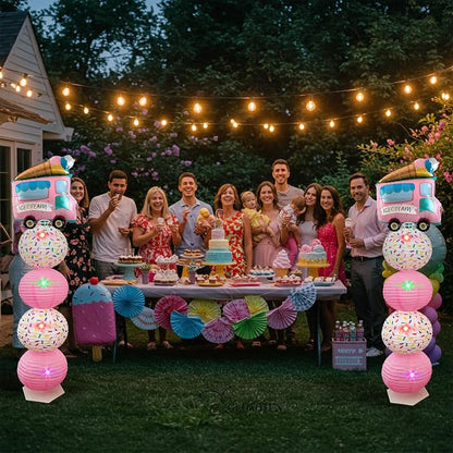 Ice Cream Balloon Stand &Paper Lantern 2 Sets 5ft Reusable Metal Telescopic | - Image 6