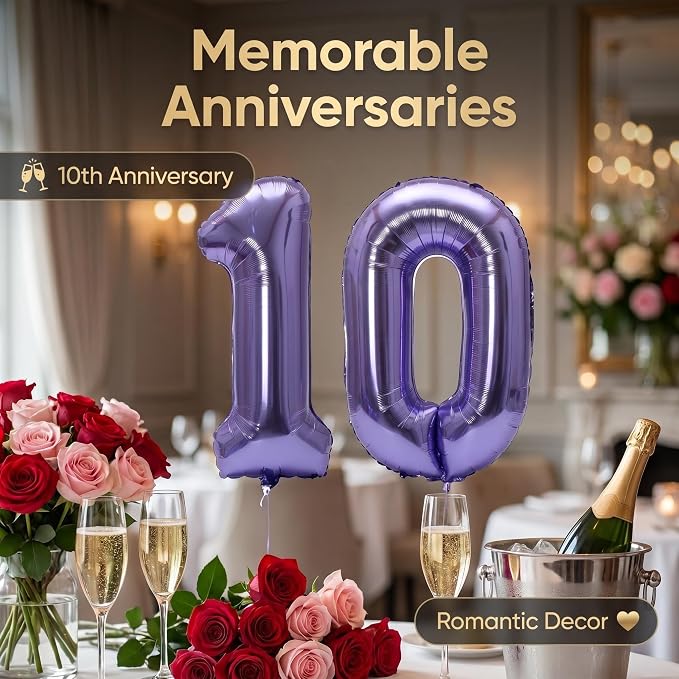 Number 10 Balloon Foil Mylar Balloons - Image 3