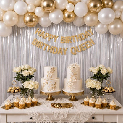 Matte White Tinsel Foil Curtains Backdrop Party Decorations 4 PCS | 3.3 x 6.6 - Image 7
